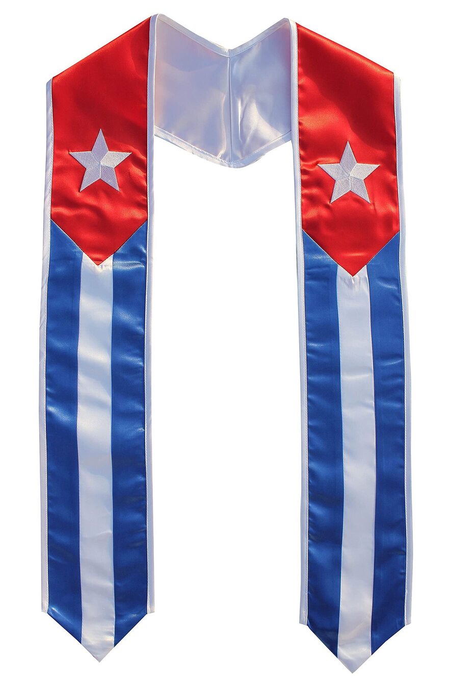 6830 Cuba Graduation Flag Stole Sash Scarf Cuban USA Cuba